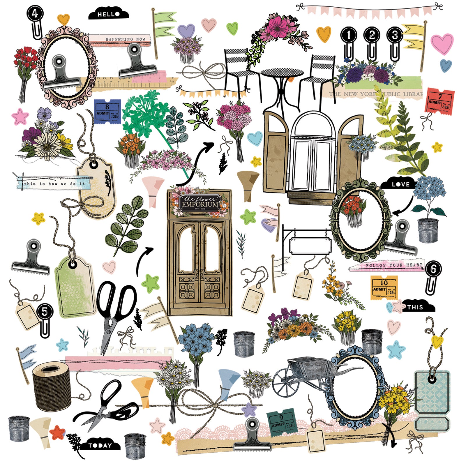 49 & Market The Flower Emporium by Vicki Boutin Laser Cut Elements